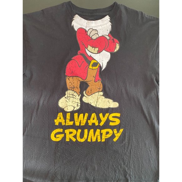 GRUMPY TSHIRT - Mens XL - Always Grumpy - Disney - Black - Excellent Condition - Picture 2 of 10